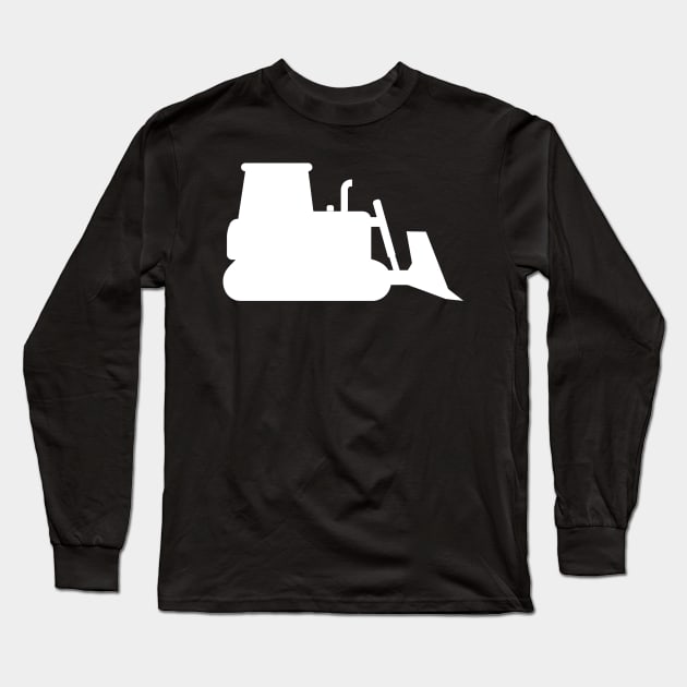 White Bulldozer Silhouette Design Long Sleeve T-Shirt by samshirts